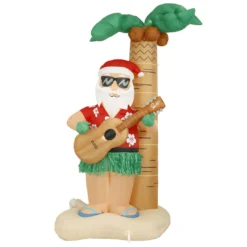 Holidayana 8 Ft Inflatable Christmas Hula Santa Outdoor Decoration With LED Lights, Fan, And Stakes HOME GOODS
