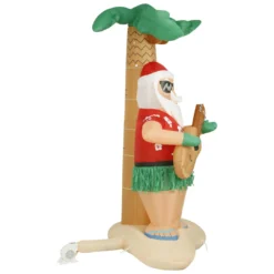 Holidayana 8 Ft Inflatable Christmas Hula Santa Outdoor Decoration With LED Lights, Fan, And Stakes HOME GOODS