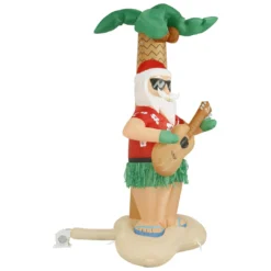 Holidayana 8 Ft Inflatable Christmas Hula Santa Outdoor Decoration With LED Lights, Fan, And Stakes HOME GOODS
