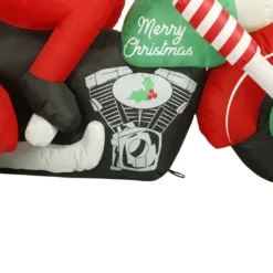 Holidayana HOME GOODS 8 Ft Inflatable Christmas Santa On A Motorcycle Outdoor Decoration With LED Lights, Fan, And Stakes