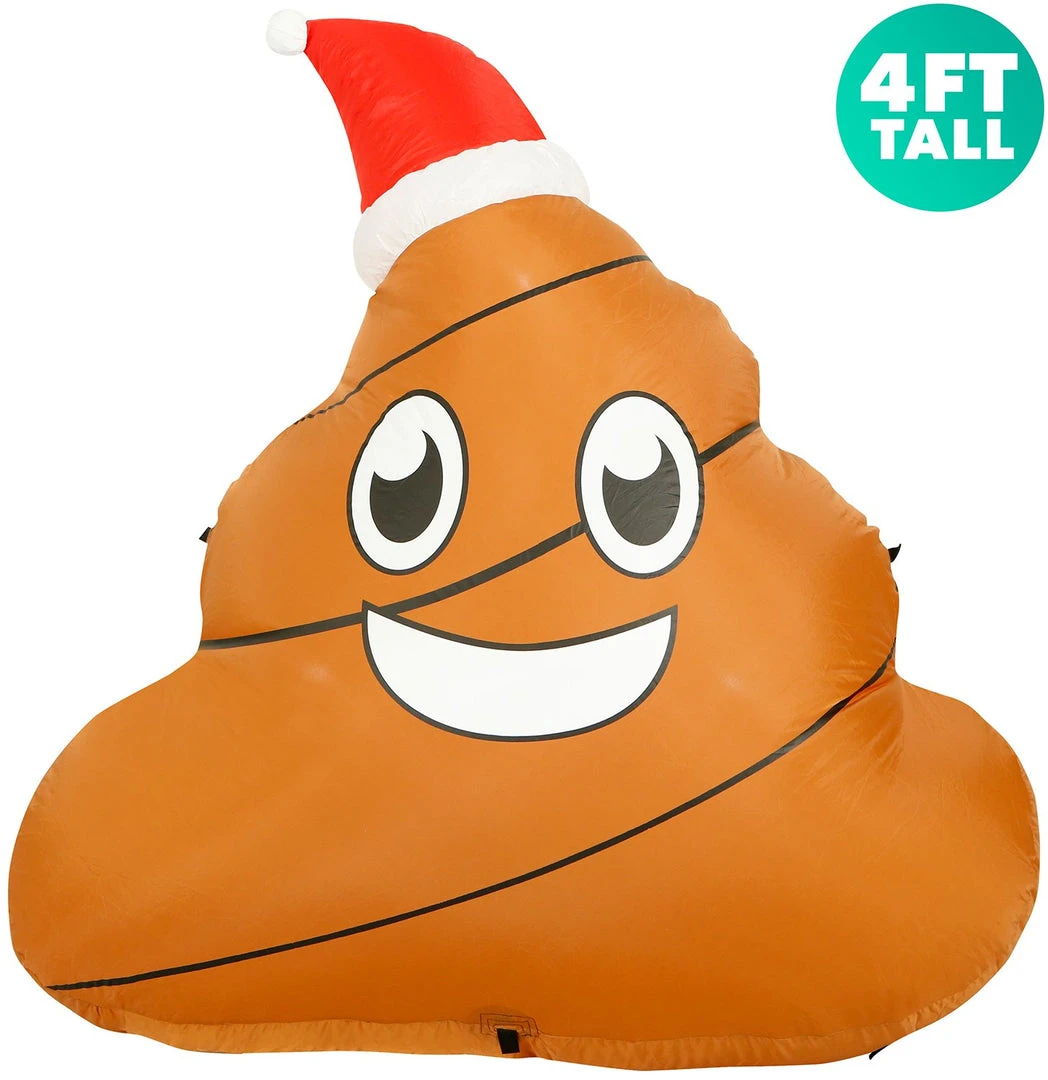 Holidayana 4 Ft Inflatable Christmas Poop Outdoor Decoration With LED Lights, Fan, And Stakes 1 Holidayana 4 Ft Inflatable Christmas Poop Outdoor Decoration With LED Lights, Fan, And Stakes