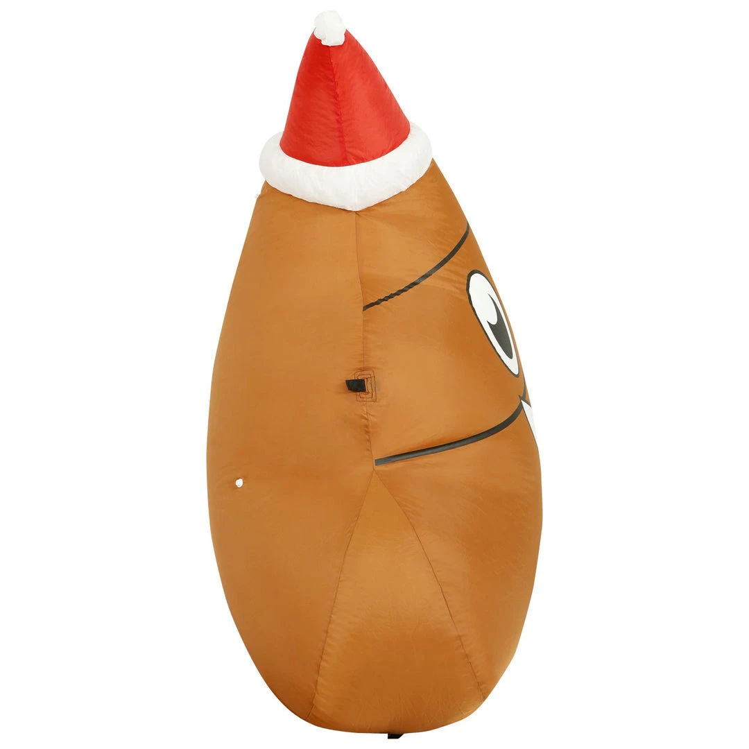 Holidayana 4 Ft Inflatable Christmas Poop Outdoor Decoration With LED Lights, Fan, And Stakes 5 Holidayana 4 Ft Inflatable Christmas Poop Outdoor Decoration With LED Lights, Fan, And Stakes
