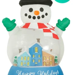 Holidayana HOME GOODS 8 Ft Inflatable Christmas Snow Globe Outdoor Decoration With LED Lights, Fan, And Stakes