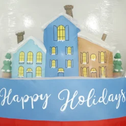 Holidayana HOME GOODS 8 Ft Inflatable Christmas Snow Globe Outdoor Decoration With LED Lights, Fan, And Stakes