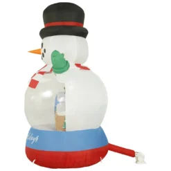 Holidayana HOME GOODS 8 Ft Inflatable Christmas Snow Globe Outdoor Decoration With LED Lights, Fan, And Stakes