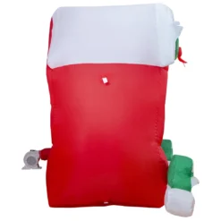 Holidayana 8 Ft Inflatable Christmas Santa Workshop Outdoor Decoration With LED Lights, Fan, And Stakes