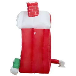 Holidayana 8 Ft Inflatable Christmas Santa Workshop Outdoor Decoration With LED Lights, Fan, And Stakes