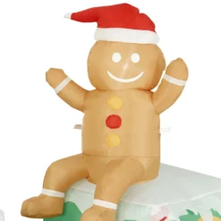 Holidayana HOME GOODS 10 Ft Inflatable Christmas Train Outdoor Decoration With LED Lights, Fan, And Stakes