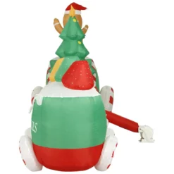 Holidayana HOME GOODS 10 Ft Inflatable Christmas Train Outdoor Decoration With LED Lights, Fan, And Stakes