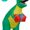 Holidayana 8 Ft Inflatable Christmas T-Rex Outdoor Decoration With LED Lights, Fan, And Stakes