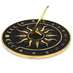 Marketfleet Inc. Sunward 8.5” Diameter Garden Sundial With Polished Brass Highlights Patio & Outdoors