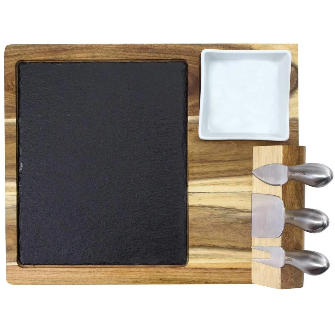 Zelancio Slate Cheese Board Set, 10 Piece Charcuterie Set Includes 4 Stainless Steel Cheese Tools, Premium Acacia Serving Tray With Slate Board, And Porcelain Olive Dish HOME GOODS 7 Zelancio Slate Cheese Board Set, 10 Piece Charcuterie Set Includes 4 Stainless Steel Cheese Tools, Premium Acacia Serving Tray With Slate Board, And Porcelain Olive Dish HOME GOODS