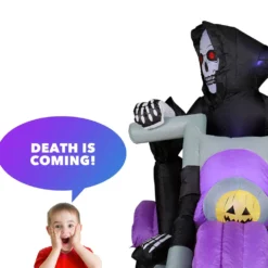 Holidayana HOME GOODS 8 Ft Long Reaper On Trike Chopper Halloween Inflatable