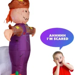 Holidayana HOME GOODS 6 Ft Festive Scarecrow With Jack O' Lantern Halloween Inflatable