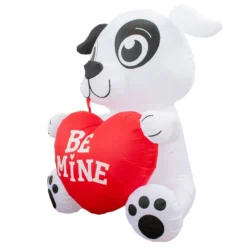 Holidayana Inflatable Valentines Day Dog With Heart Decoration With Built-In Fan And LED Lights