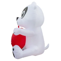 Holidayana Inflatable Valentines Day Dog With Heart Decoration With Built-In Fan And LED Lights