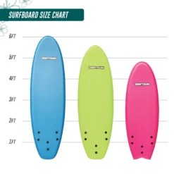 Driftsun Nymbus Foam Surfboard, EPS Foam Core, Includes 3 Removable Fins