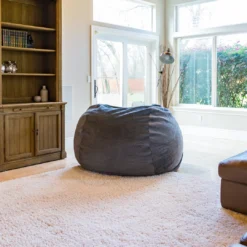Moonstone Grey Velvet 4ft Memory Foam Bean Bag