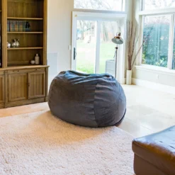 Moonstone Grey Velvet 4ft Memory Foam Bean Bag