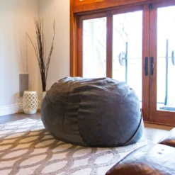 Moonstone Grey Velvet 4ft Memory Foam Bean Bag