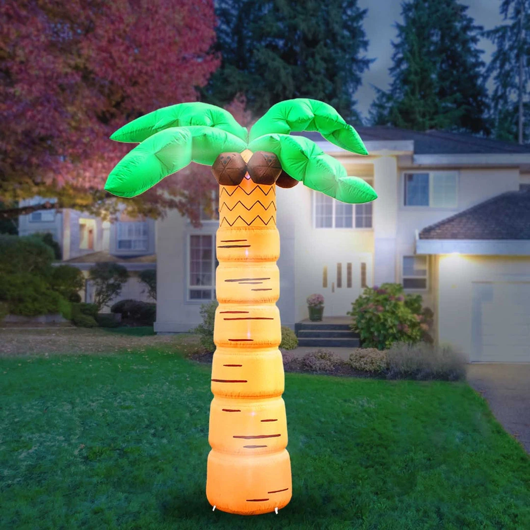 Holidayana Inflatable Palm Tree With Coconuts Decoration With Built-In Fan And LED Lights HOME GOODS 1 Holidayana Inflatable Palm Tree With Coconuts Decoration With Built-In Fan And LED Lights HOME GOODS