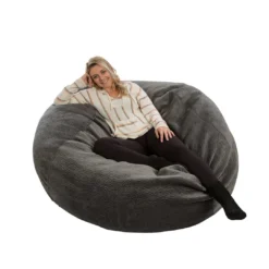 Moonstone Grey Velvet 4ft Memory Foam Bean Bag
