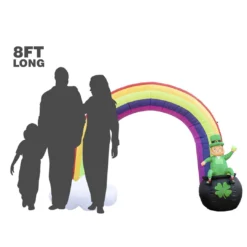Holidayana Inflatable St Patrick's Day Leprechaun In Pot Of Gold At The End Of The Rainbow Decoration With Built-In Fan And LED Lights