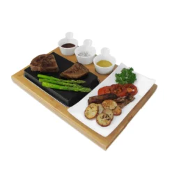 Zelancio Premium Lava Hot Stone Cooking Platter, Hot And Cold Lava Rock Cooking Stone Set, Hibachi Grilling Stone HOME GOODS