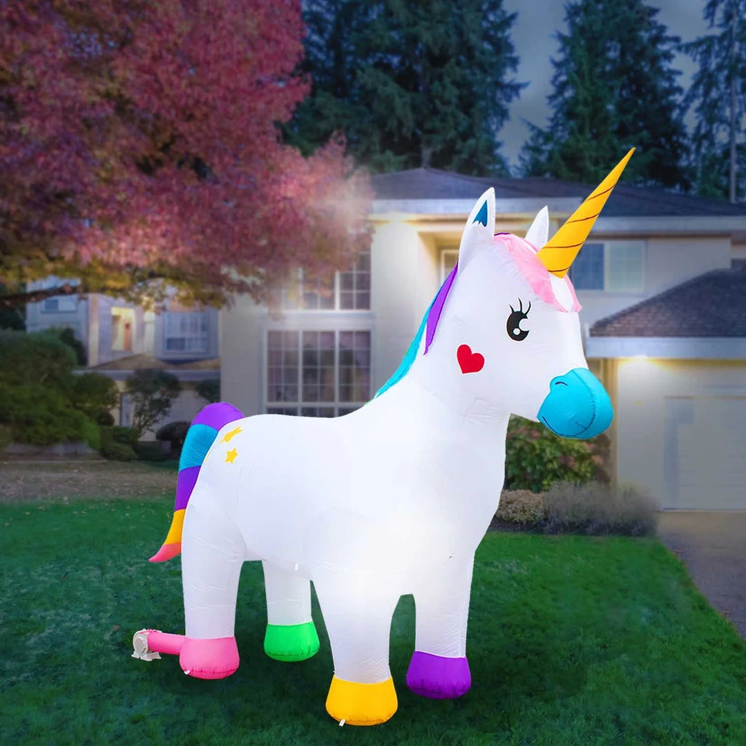 Holidayana Inflatable Unicorn Decoration With Built-In Fan And LED Lights HOME GOODS 1 Holidayana Inflatable Unicorn Decoration With Built-In Fan And LED Lights HOME GOODS