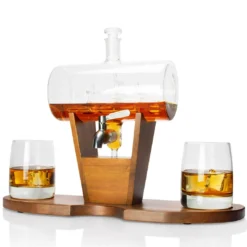 Atterstone Whiskey Cylinder Sail Boat Decanter Set