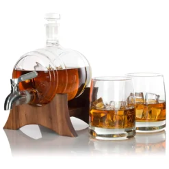 Atterstone Whiskey Barrel Decanter Set HOME GOODS