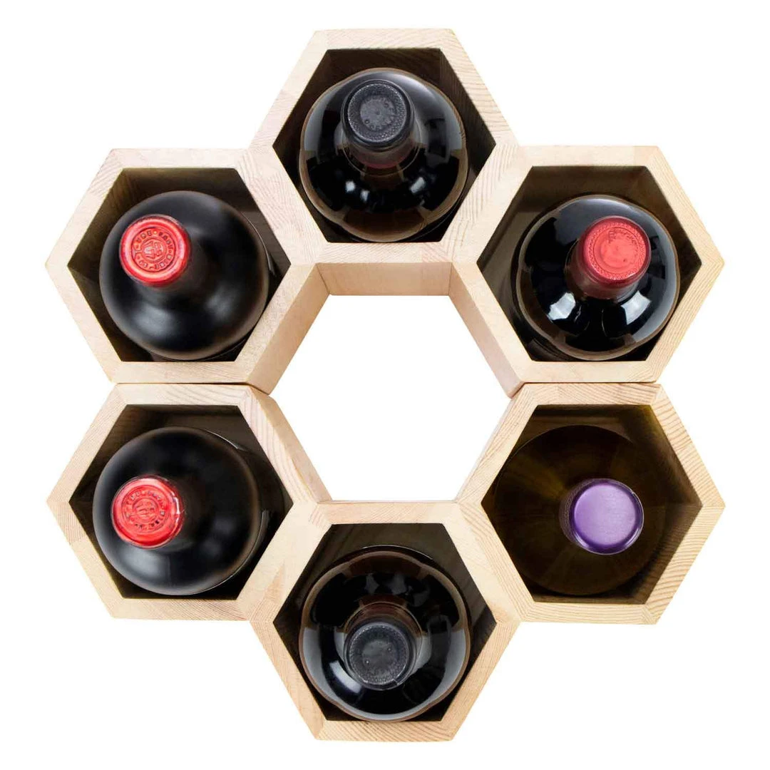Atterstone Customizable Honeycomb Wine Rack: Holds 6 Bottles