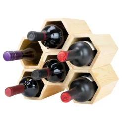 Atterstone Customizable Honeycomb Wine Rack: Holds 6 Bottles