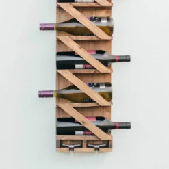 Atterstone Rustic Wine Rack With Hanging Stemware Slots: Holds 5 Bottles And 2 Glasses HOME GOODS 14 Atterstone Rustic Wine Rack With Hanging Stemware Slots: Holds 5 Bottles And 2 Glasses HOME GOODS
