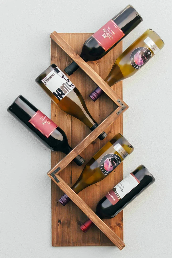 Atterstone Stylish Wooden Wall Mounted Wine Bottle Display Rack: Holds 6 Bottles 8 Atterstone Stylish Wooden Wall Mounted Wine Bottle Display Rack: Holds 6 Bottles
