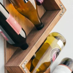 Atterstone Stylish Wooden Wall Mounted Wine Bottle Display Rack: Holds 6 Bottles 15 Atterstone Stylish Wooden Wall Mounted Wine Bottle Display Rack: Holds 6 Bottles