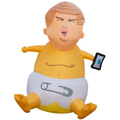 Holidayana Inflatable Baby Donald Trump, POTUS, President, Tweeter In Chief With Flapping Toupee With Built In Fan And LED Lights HOME GOODS