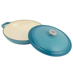 Zelancio HOME GOODS 3 Quart Enameled Cast Iron Casserole Dish With Lid