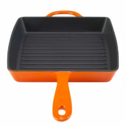 Zelancio 10 Inch Enameled Cast Iron Square Grill Pan
