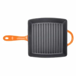 Zelancio 10 Inch Enameled Cast Iron Square Grill Pan