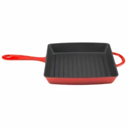 Zelancio 10 Inch Enameled Cast Iron Square Grill Pan