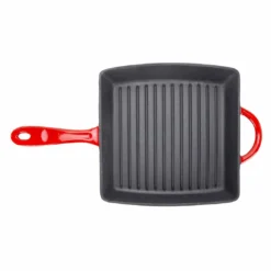 Zelancio 10 Inch Enameled Cast Iron Square Grill Pan