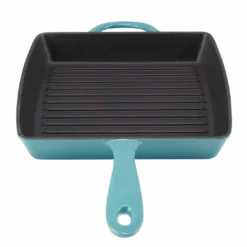 Zelancio 10 Inch Enameled Cast Iron Square Grill Pan