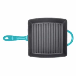 Zelancio 10 Inch Enameled Cast Iron Square Grill Pan