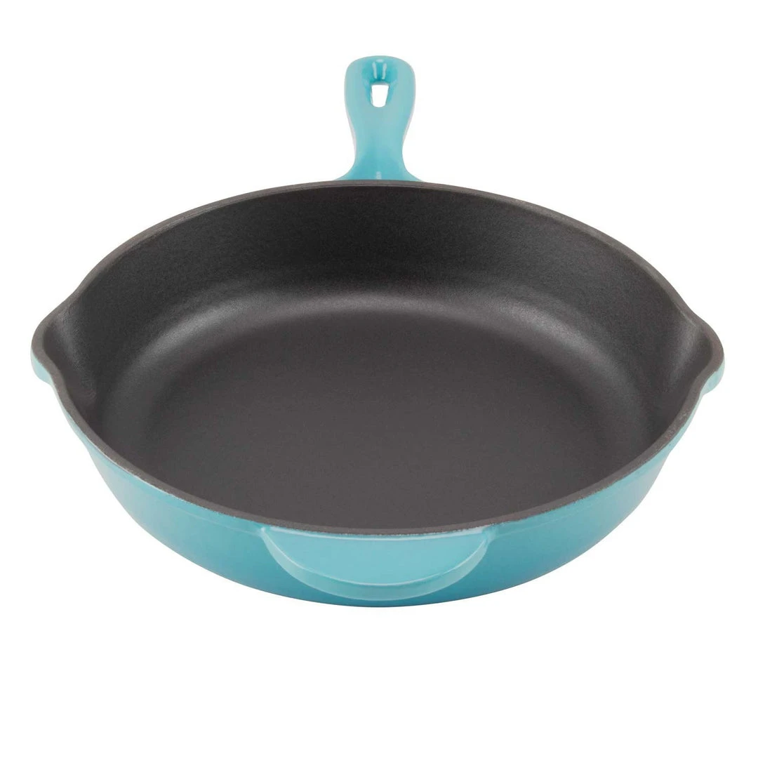 Zelancio 10 Inch Enameled Cast Iron Skillet 5 Zelancio 10 Inch Enameled Cast Iron Skillet