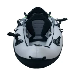 Elkton Outdoors Cormorant Inflatable 2 Person Fishing Kayak Set With 6 Rod Holders, Paddles, Double Action Pump