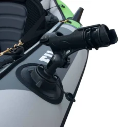 Elkton Outdoors Cormorant Inflatable 2 Person Fishing Kayak Set With 6 Rod Holders, Paddles, Double Action Pump