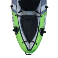 Elkton Outdoors Cormorant Inflatable 2 Person Fishing Kayak Set With 6 Rod Holders, Paddles, Double Action Pump