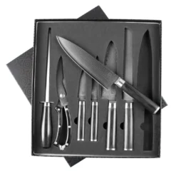 Zelancio HOME GOODS 7 Piece Japanese VG-10 Damascus Steel Chef Knife Set