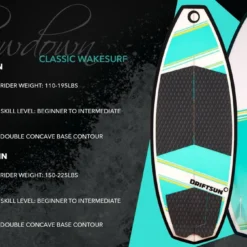 Driftsun Throwdown Wakesurf Board - Multiple Sizes SPORTING GOODS